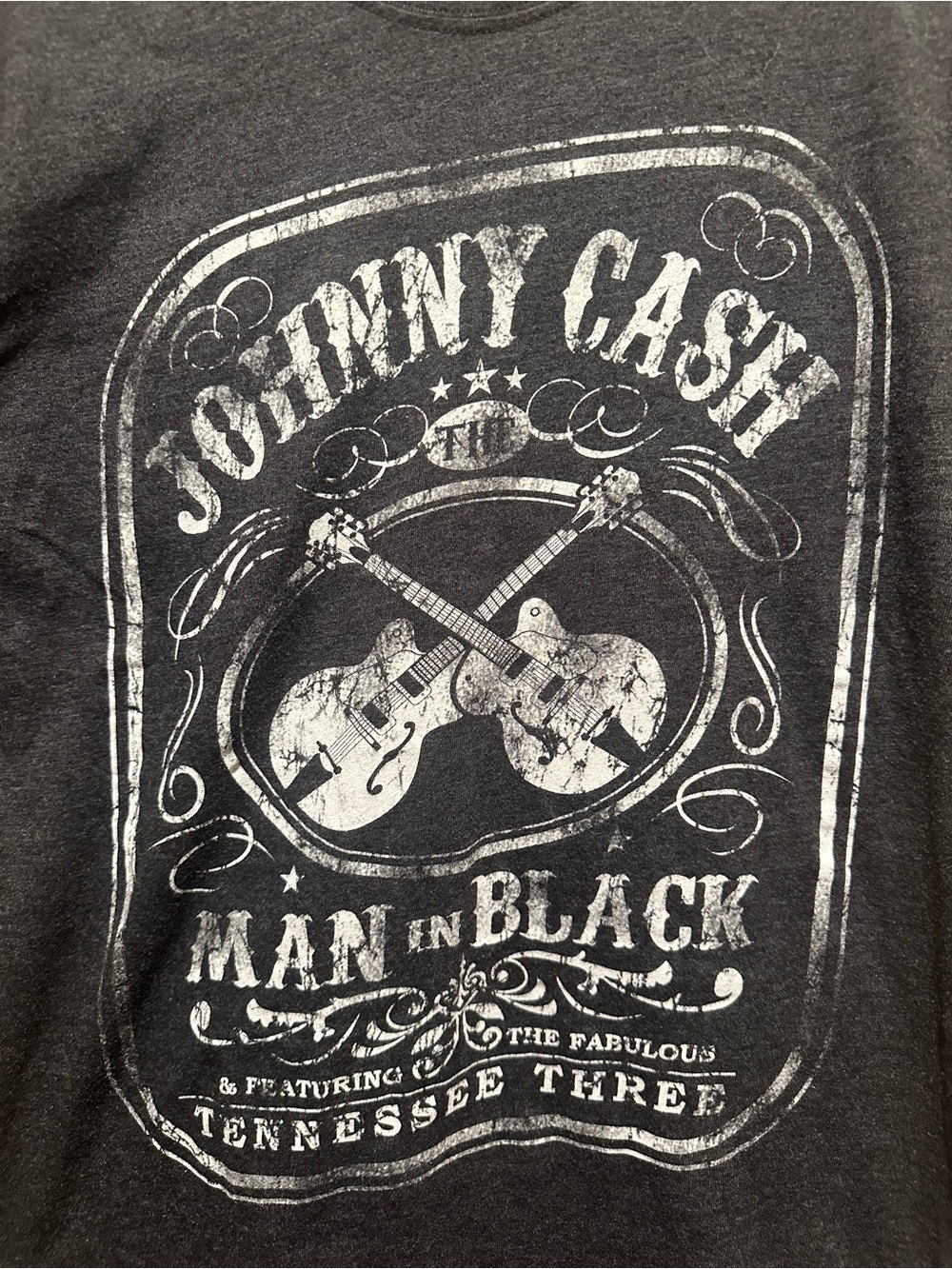 Johnny Cash ‘Man in Black' Graphic Tee - Charcoal Gray Size XL - Picture 2 of 4